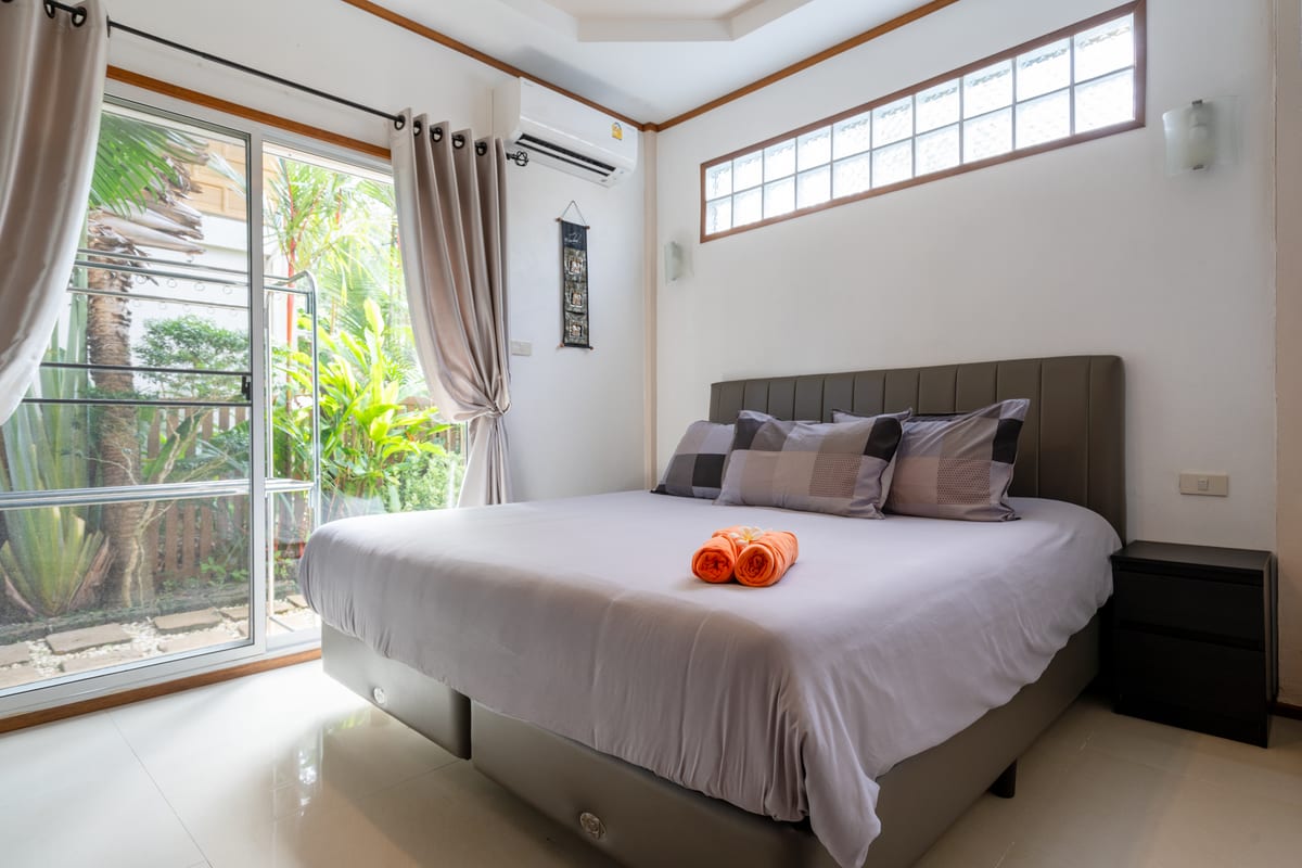 bedroom 1 - new comfortable bed and mattress — Ground floor of Villa Ayutthaya, private pool villa in Koh Lanta
