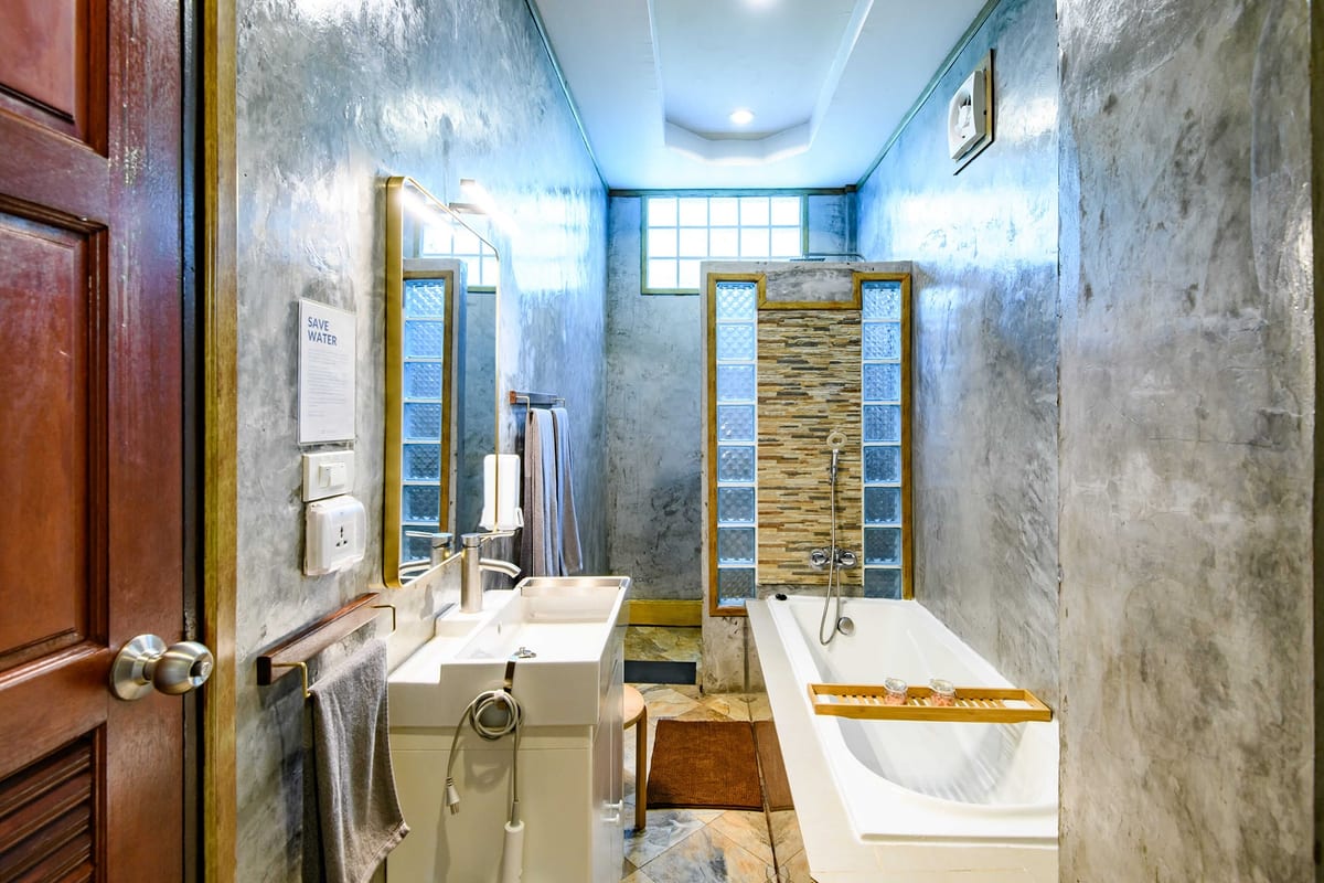 bathroom overview — 1st floor of Villa Siam Lanna, private pool villa in Koh Lanta
