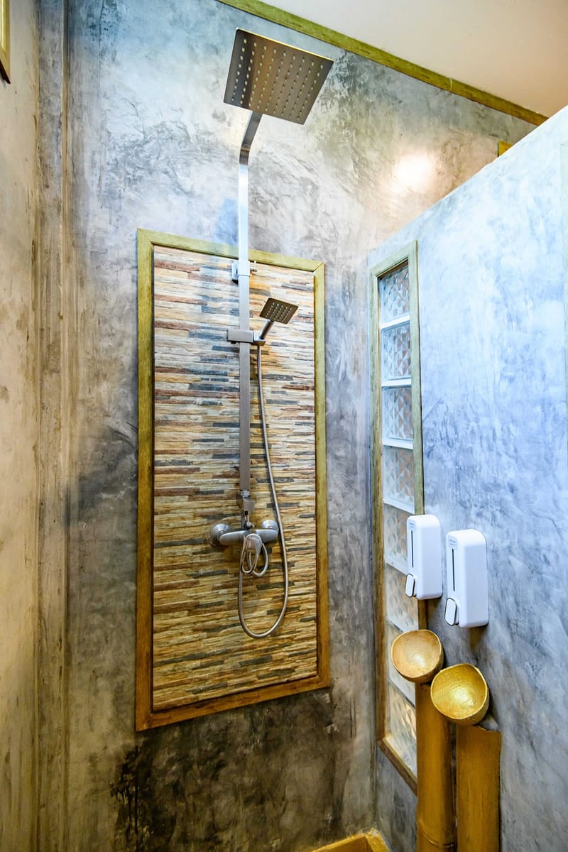 bathroom shower area — 1st floor of Villa Siam Lanna, private pool villa in Koh Lanta