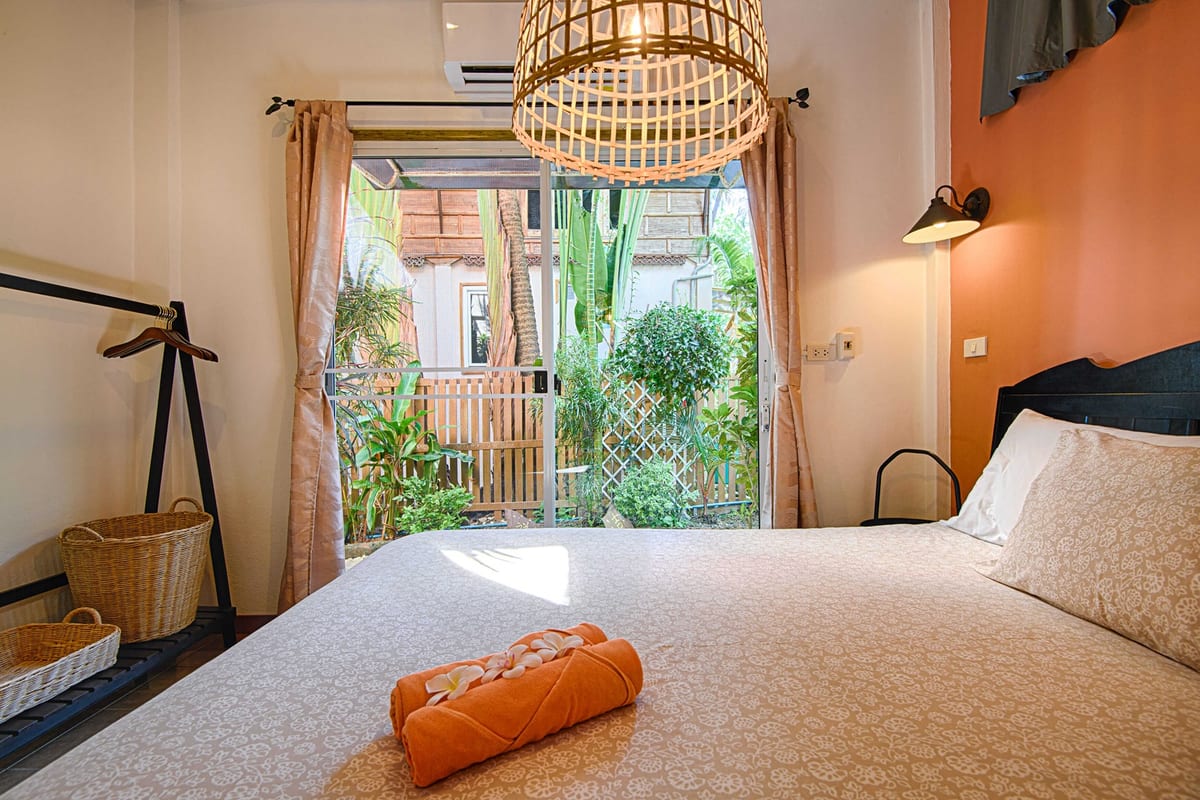 bedroom and outdoor side view — 1st floor of Villa Siam Lanna, private pool villa in Koh Lanta