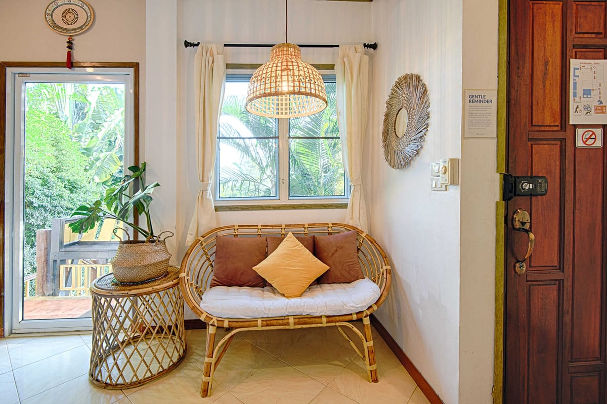 living room seating area front view — 1st floor of Villa Siam Lanna, private pool villa in Koh Lanta