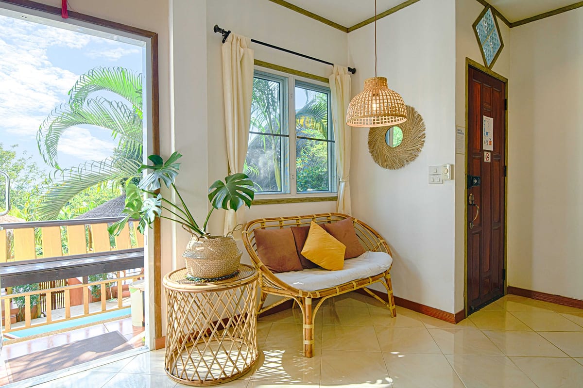 living room seating view — 1st floor of Villa Siam Lanna, private pool villa in Koh Lanta