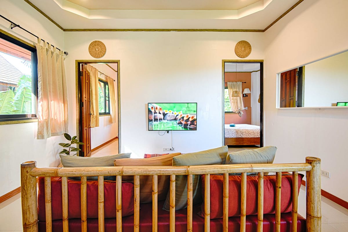 living room overview — 2nd floor of Villa Siam Lanna, private pool villa in Koh Lanta