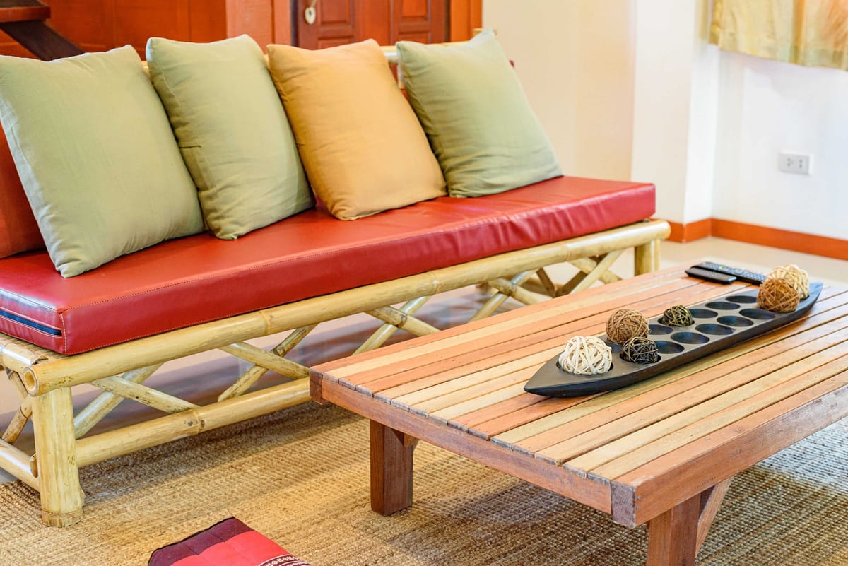 living room sofa area — 2nd floor of Villa Siam Lanna, private pool villa in Koh Lanta