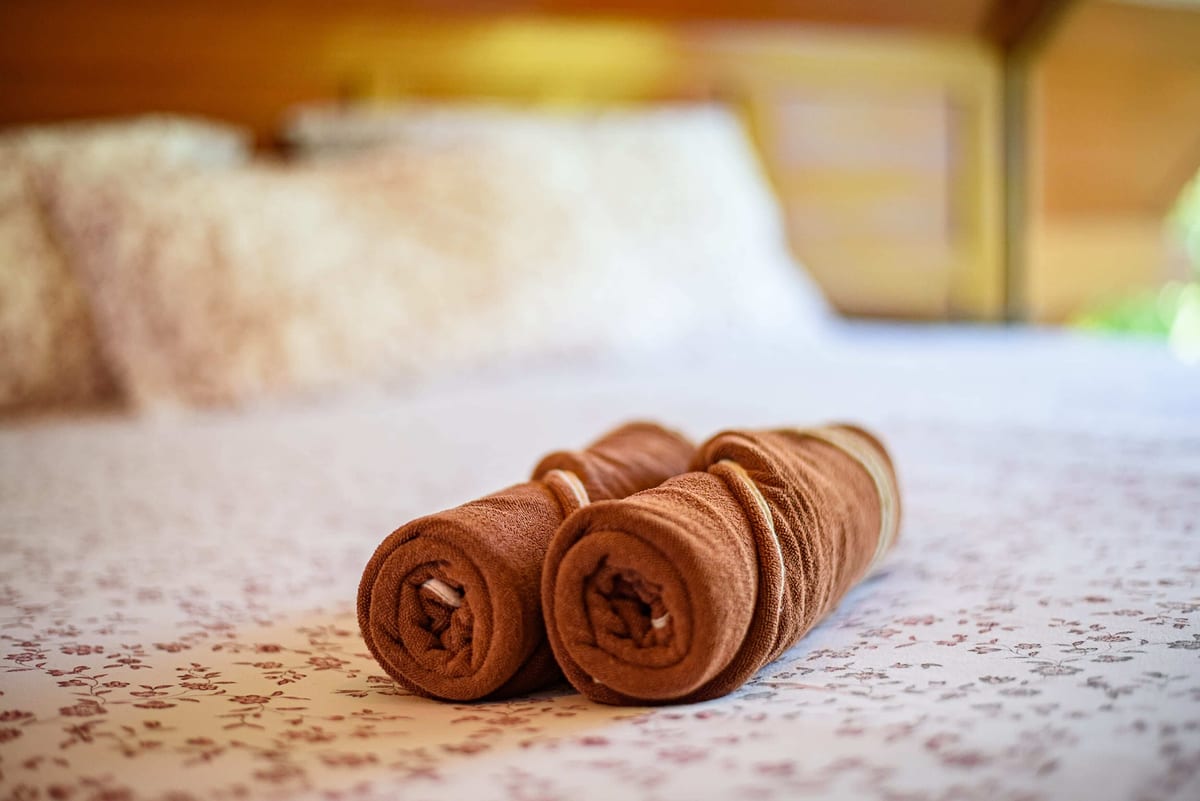 towels on the bed close up — 3rd floor of Villa Siam Lanna, private pool villa in Koh Lanta