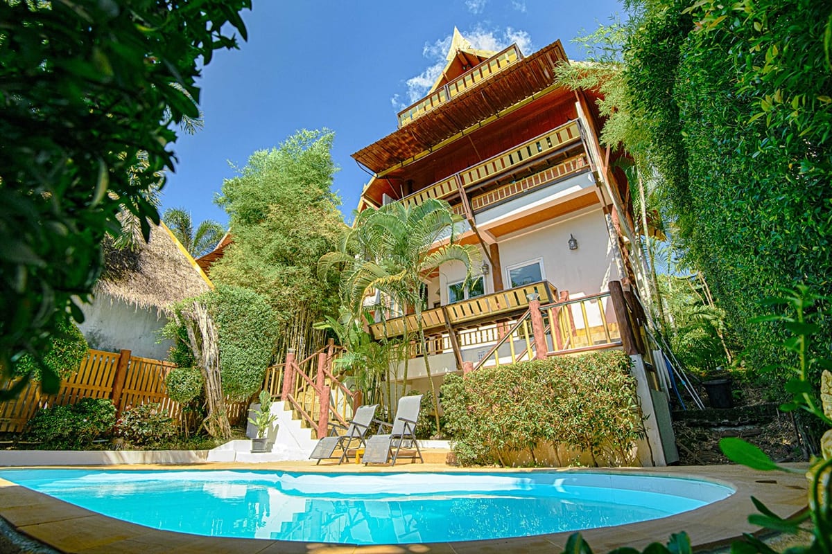 overview pool side — Outdoor area of Villa Siam Lanna, private pool villa in Koh Lanta