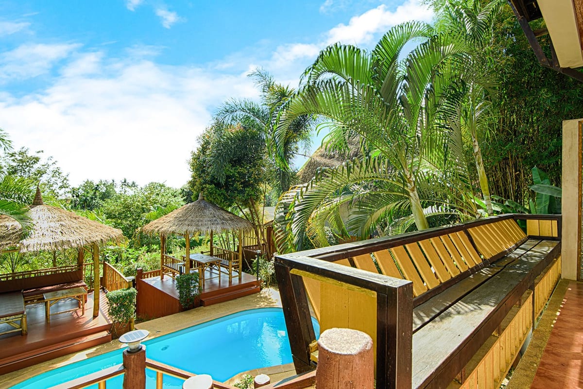 sala view from the side 1st floor balcony — Outdoor area of Villa Siam Lanna, private pool villa in Koh Lanta