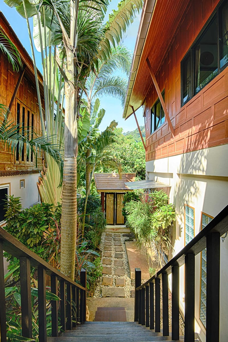 view staircase portrait — Outdoor area of Villa Siam Lanna, private pool villa in Koh Lanta